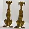 Brass Art Deco Dog Andirons c.1920's-1930's