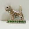 Sterling Silver Emerald Ruby Cairn Terrier Pin