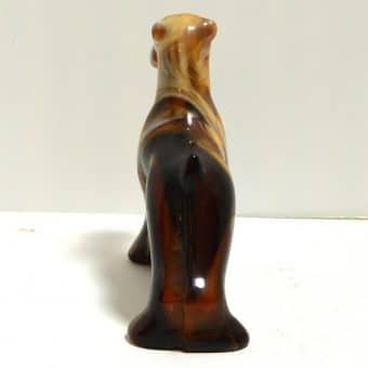 Heisey Imperial Caramel Slag Glass Airedale Dog "End O Day" back
