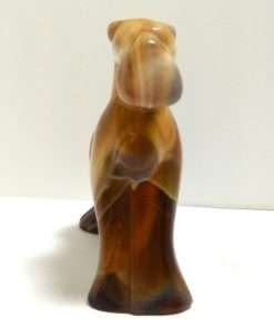 Heisey Imperial Caramel Slag Glass Airedale Dog 