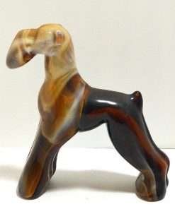 Heisey Imperial Caramel Slag Glass Airedale Dog 
