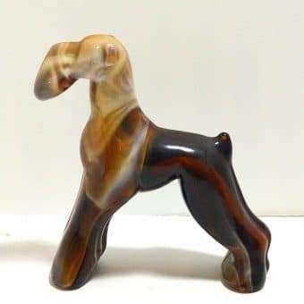 Heisey Imperial Caramel Slag Glass Airedale Dog "End O Day" 2