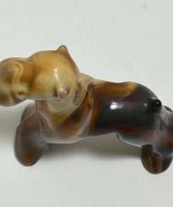 Heisey Imperial Caramel Slag Glass Airedale Dog 