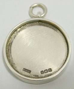 Antique Bulldog Sterling Silver Fob Pendant