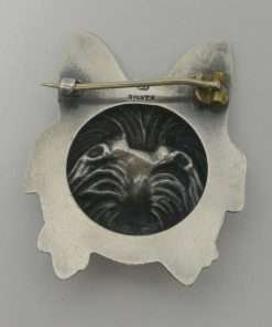 Sterling Silver Yorkshire Terrier Brooch Back