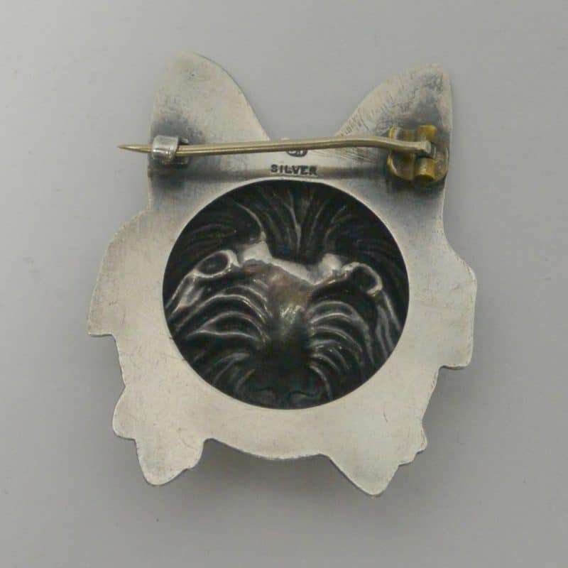 Sterling Silver Yorkshire Terrier Brooch Back
