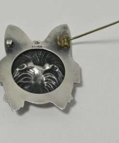 Sterling Silver Yorkshire Terrier Brooch Open