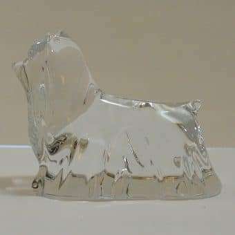 Baccarat Crystal Yorkshire Terrier Dog side 1