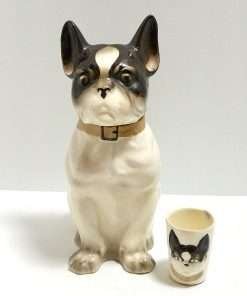 French Bulldog Decanter and Cup