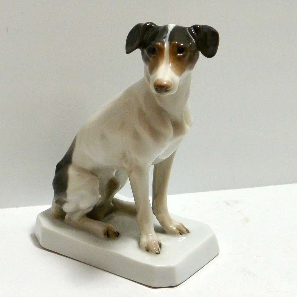 Antique Rosenthal Seated Fox Terrier Dog c.1923 CRM-2662