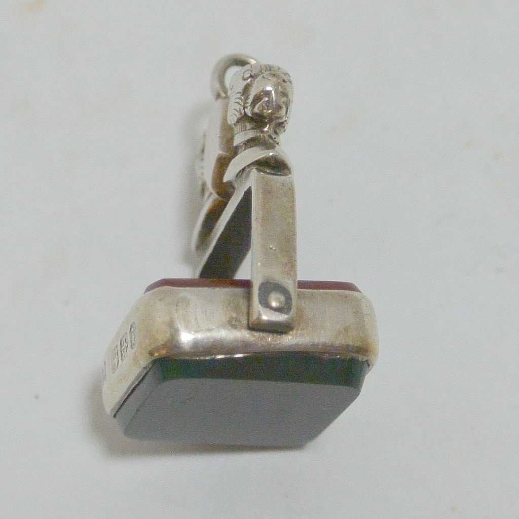 Antique Sterling Silver Dog Spinner Watch Fob c.1880 #5 - A Dogs Tale Collectibles