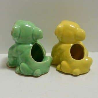 Morton Pottery Pair of Bulldog Planters