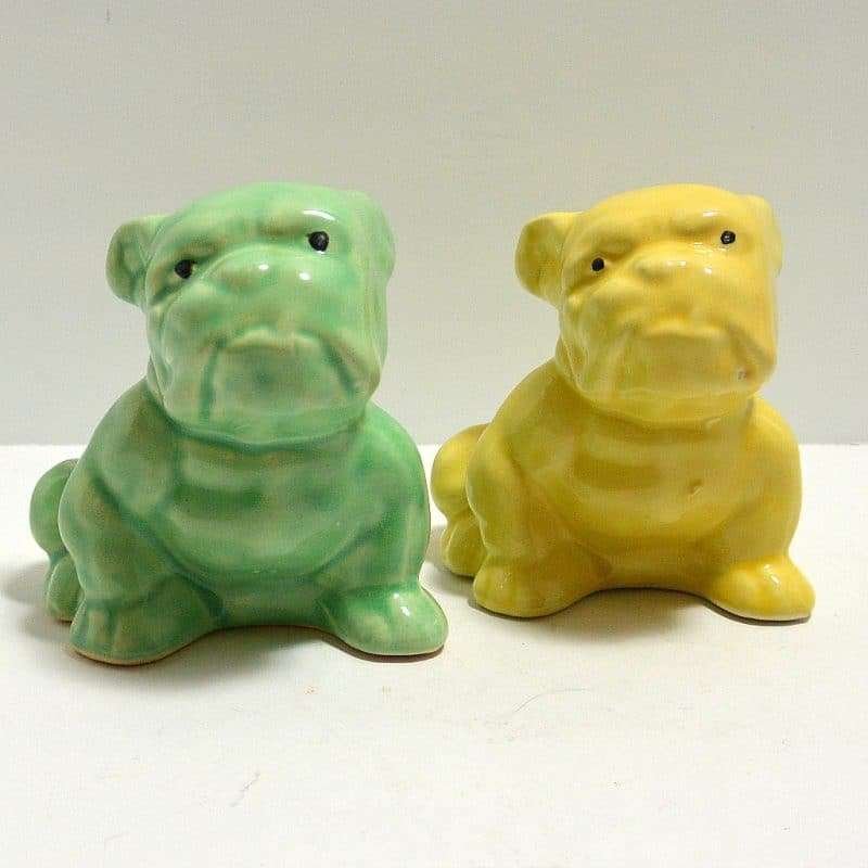 Morton Pottery Pair of Bulldog Planters