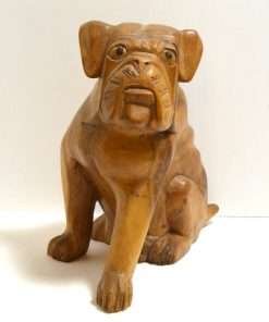 Vintage Folk Art Solid Wood Dog
