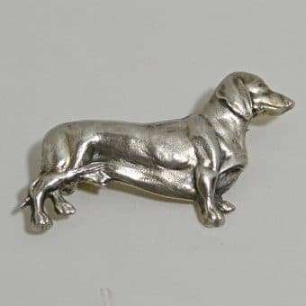 Vintage Sterling Silver Dachshund Pin