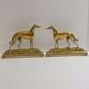 Vintage Brass Greyhound Fire Dogs