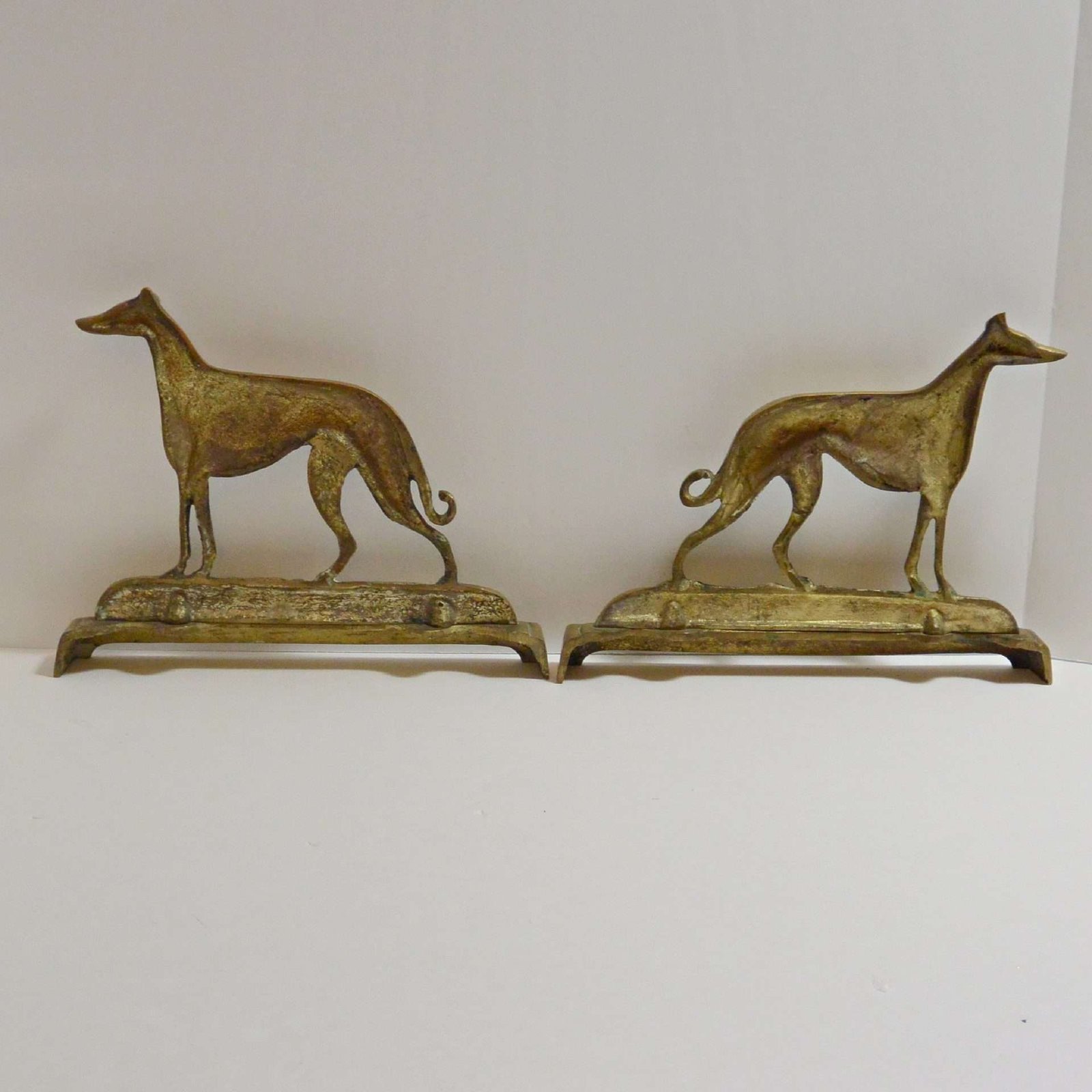 Vintage Brass Greyhound Fire Dogs #5 - A Dogs Tale Collectibles