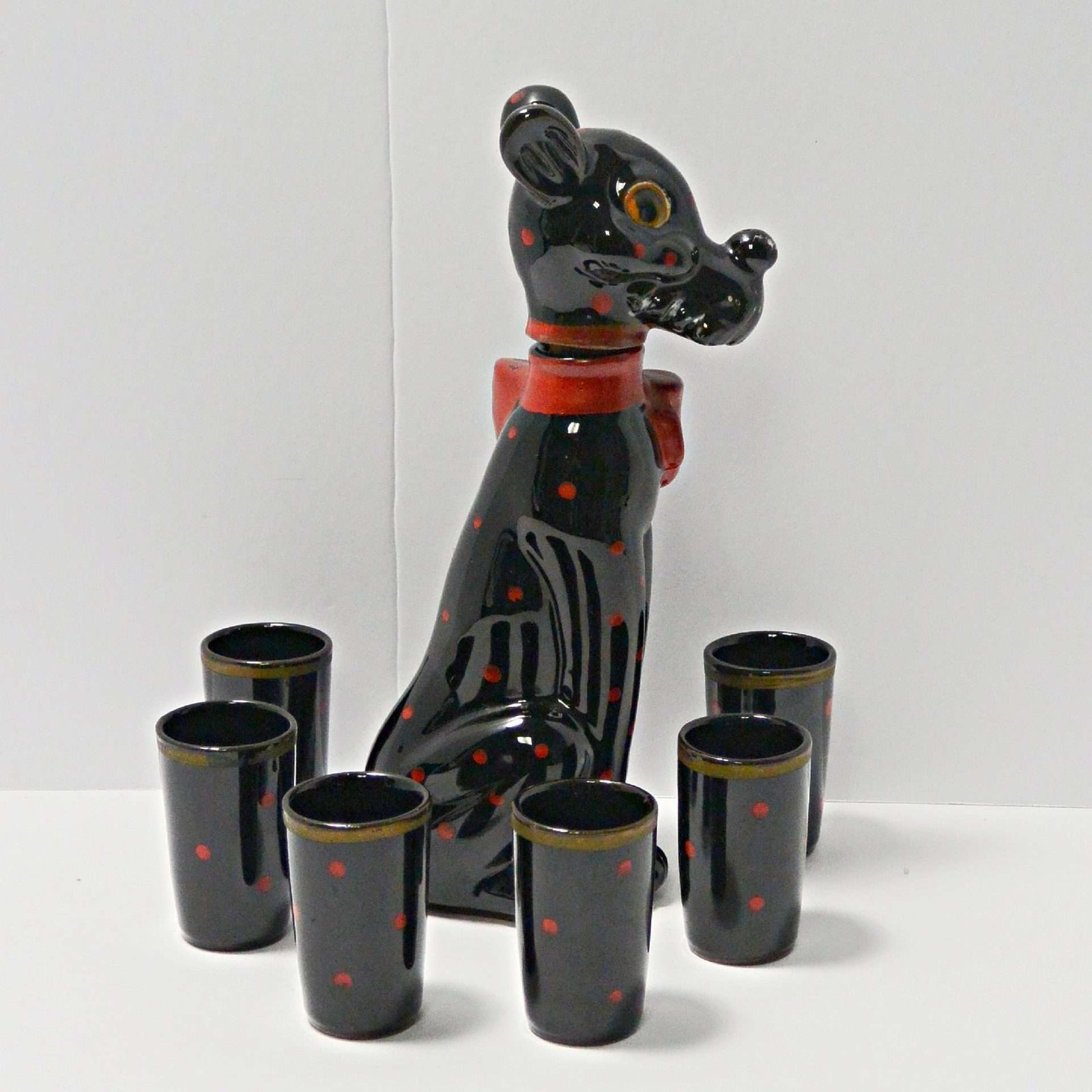 Vintage Spotted Dog Decanter and Glass Set #5 - A Dogs Tale Collectibles