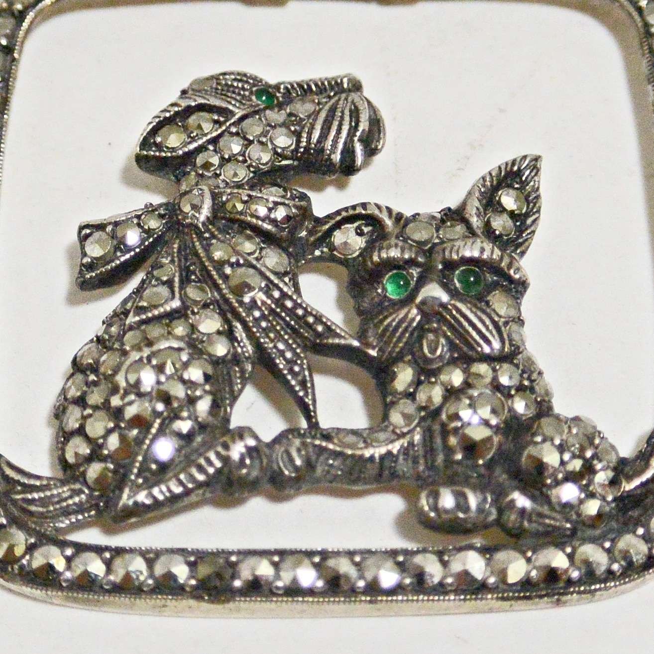 Vintage Sterling Silver and Marcasite Scottish Terrier Brooch JWL-2206