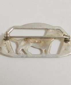 Art Deco Sterling Silver Dachshund Pin Back