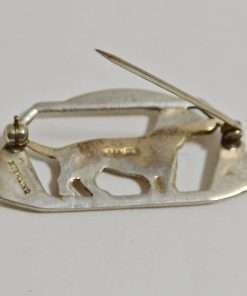 Art Deco Sterling Silver Dachshund Pin Open