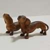 Hand Carved Wood Dachshund Pair