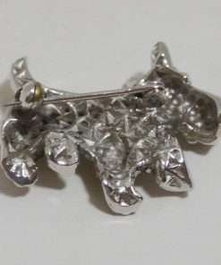 Vintage Marcasite Scottish Terrier Brooch Back