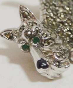 Vintage Marcasite Scottish Terrier Brooch Close