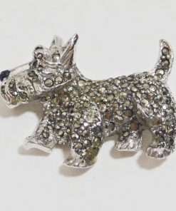 Vintage Marcasite Scottish Terrier Brooch