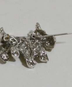 Vintage Marcasite Scottish Terrier Brooch Open