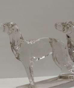 Viking Glass Borzoi Bookends Close