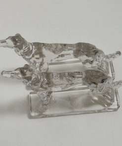Viking Glass Borzoi Bookends Top