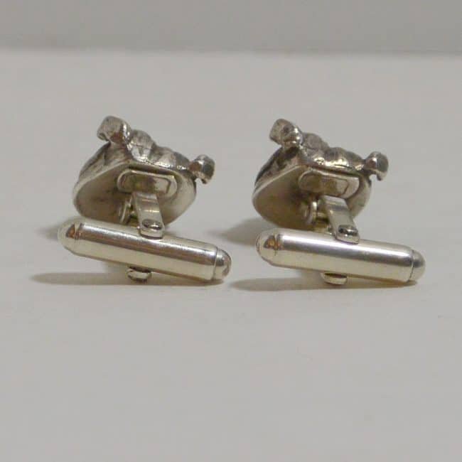 Vincent Simone Sterling Silver Bulldog Cufflinks Back