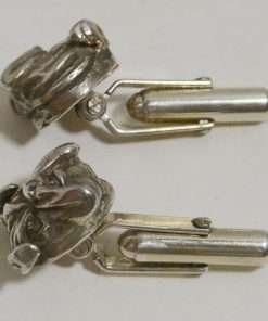 Vincent Simone Sterling Silver Bulldog Cufflinks Close