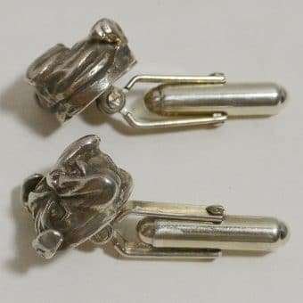 Vincent Simone Sterling Silver Bulldog Cufflinks Close