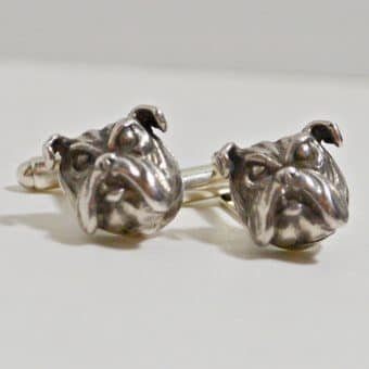 Vincent Simone Sterling Silver Bulldog Cufflinks