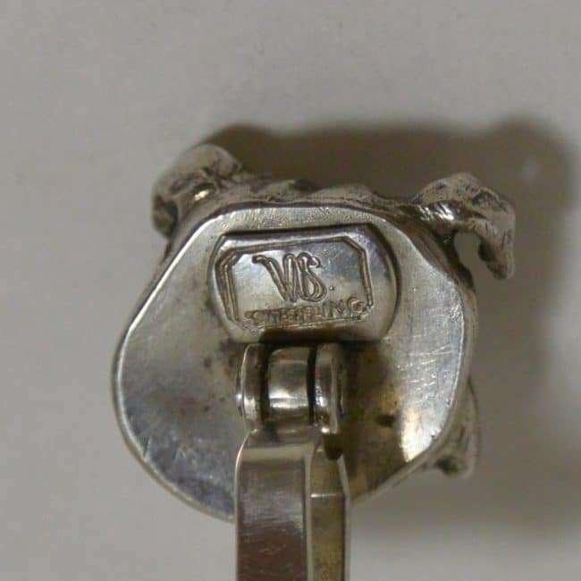 Vincent Simone Sterling Silver Bulldog Cufflinks Mark