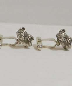 Vincent Simone Sterling Silver Bulldog Cufflinks 1