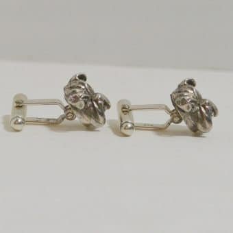 Vincent Simone Sterling Silver Bulldog Cufflinks 1