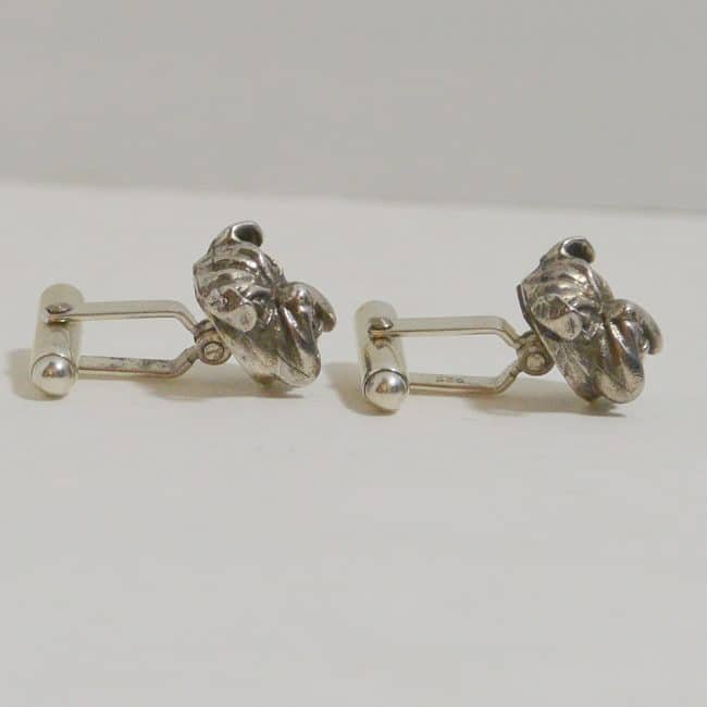 Vincent Simone Sterling Silver Bulldog Cufflinks 1