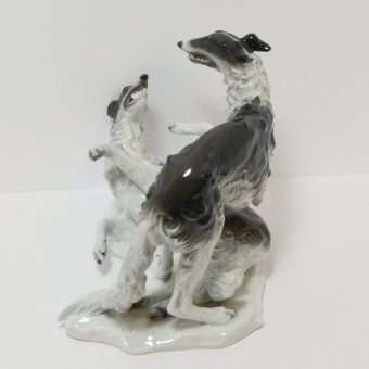 Rosenthal Porcelain Borzoi Dogs Figurine back