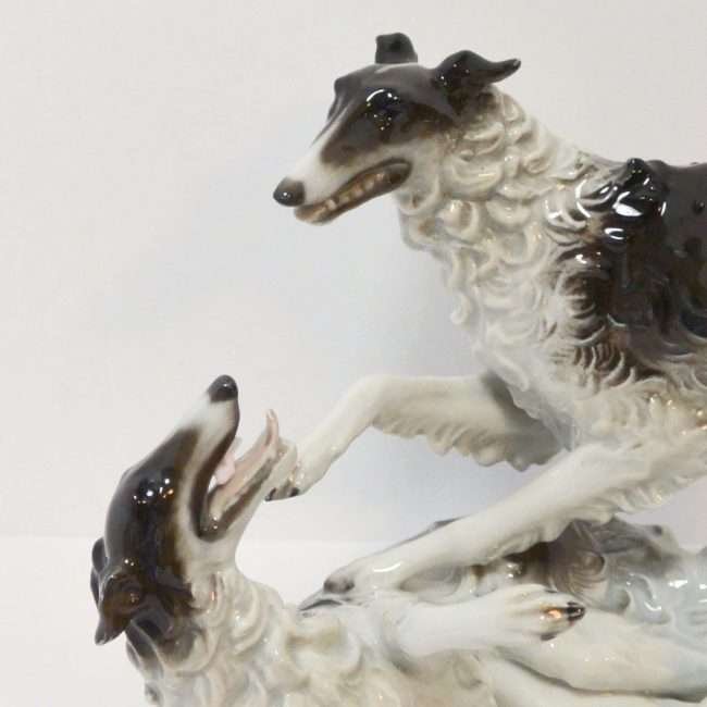 Rosenthal Porcelain Borzoi Dogs Figurine close 2