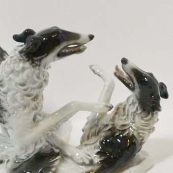 Rosenthal Porcelain Borzoi Dogs Figurine close 1