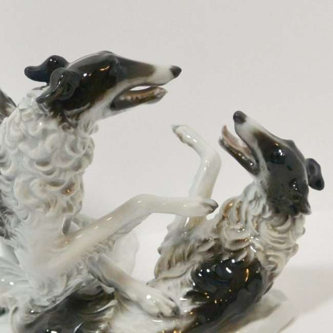 Rosenthal Porcelain Borzoi Dogs Figurine close 1