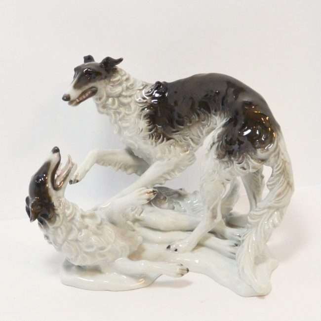 Rosenthal Porcelain Borzoi Dogs Figurine front