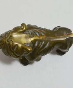 Vintage Brass Bulldog Paperweight Top