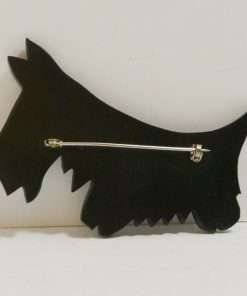 Bakelite Scottish Terrier Brooch Back Closed