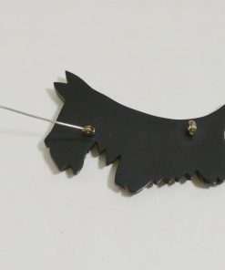 Bakelite Scottish Terrier Brooch back Open