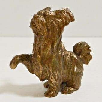 Bronze Yorkshire Terrier Figurine
