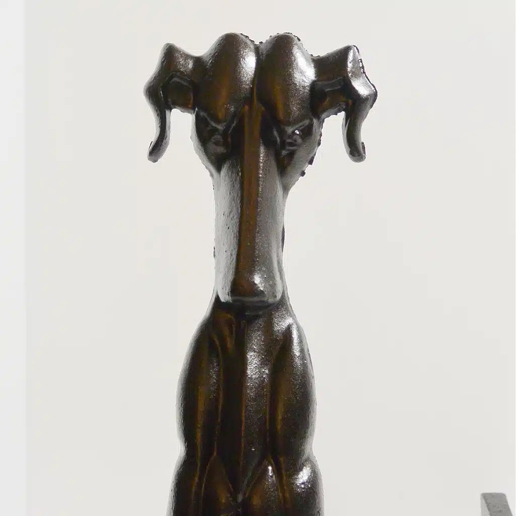 Art Deco Cast Iron Dog Andirons c.1920's-1930's - Image 5